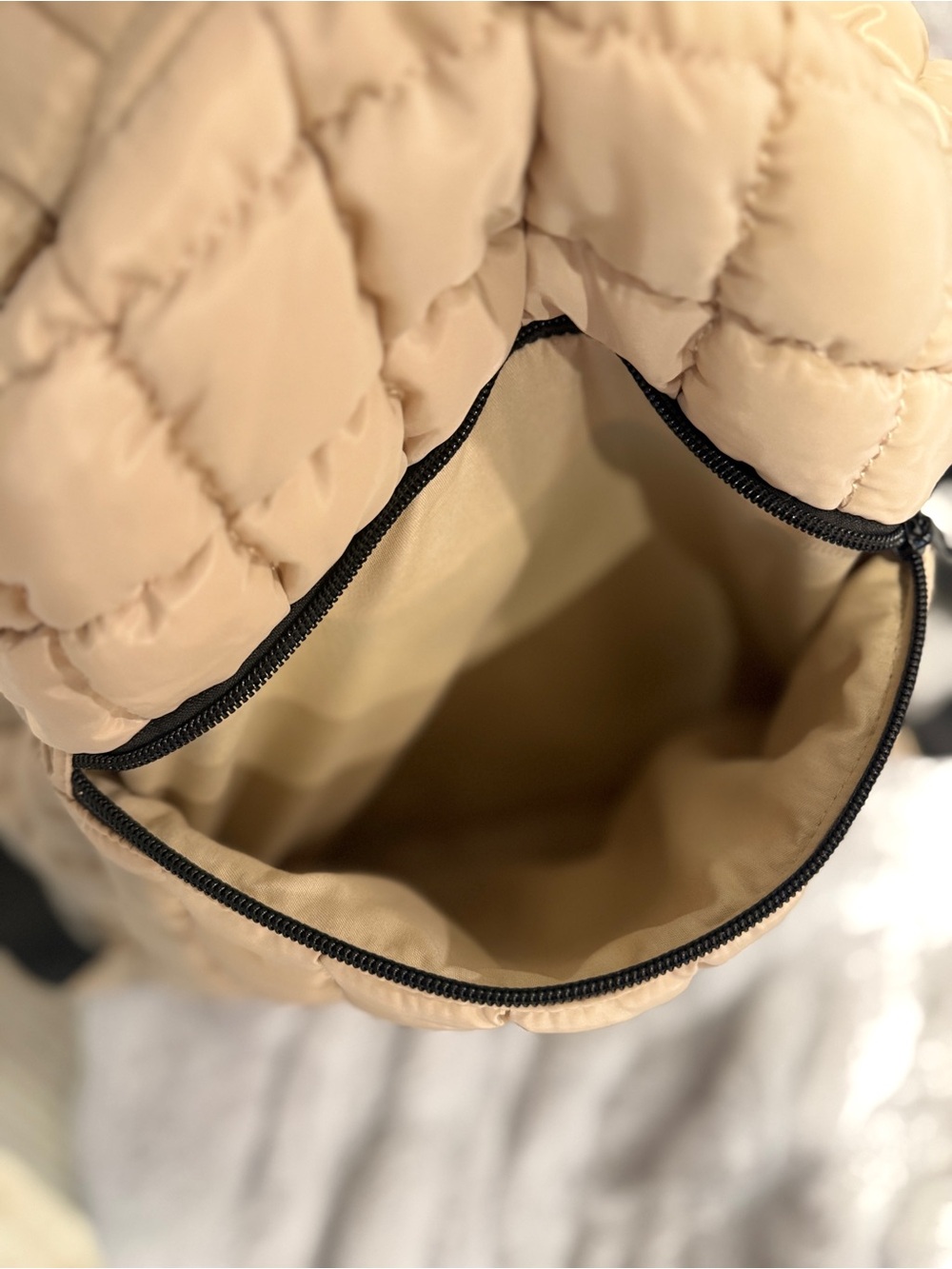 FP Movement Free People Quilted Hiker Backpack Tan One Size - Picture 11 of 13